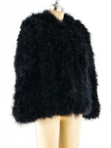 Black Marabou Feather Jacket Jacket arcadeshops.com