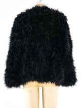 Black Marabou Feather Jacket Jacket arcadeshops.com