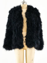 Black Marabou Feather Jacket Jacket arcadeshops.com