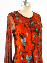 Jean Paul Gauliter Printed Jersey Dress Top arcadeshops.com