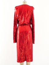 Red Sequin Evening Dress Dress arcadeshops.com