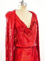Red Sequin Evening Dress Dress arcadeshops.com