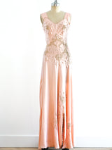 Embroidered Lace Silk Slip Dress arcadeshops.com