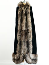 Fur Trimmed Velvet Opera Cape Jacket arcadeshops.com