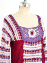 1970's Crochet Knit Sweater Top arcadeshops.com