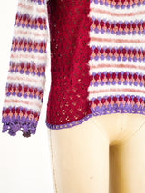 1970's Crochet Knit Sweater Top arcadeshops.com