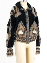 Patchwork Suede Zip Front Jacket Jacket arcadeshops.com