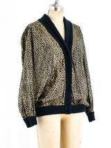 Yves Saint Laurent Sequin Print Cardigan Jacket arcadeshops.com