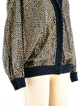 Yves Saint Laurent Sequin Print Cardigan Jacket arcadeshops.com