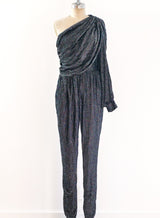 Multicolor Lurex One Sleeved Jumpsuit Suit arcadeshops.com