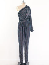 Multicolor Lurex One Sleeved Jumpsuit Suit arcadeshops.com