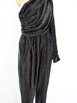 Multicolor Lurex One Sleeved Jumpsuit Suit arcadeshops.com