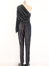 Multicolor Lurex One Sleeved Jumpsuit Suit arcadeshops.com