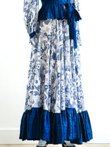 Jean Varon Indigo Printed Peasant Dress Dress arcadeshops.com
