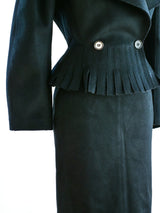 Alaia Felted Wool Fringed Skirt Ensemble Suit arcadeshops.com