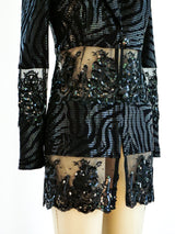 Mesh Paneled Black Zebra Blazer Jacket arcadeshops.com