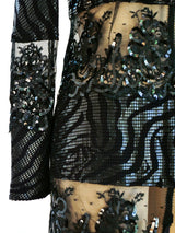 Mesh Paneled Black Zebra Blazer Jacket arcadeshops.com