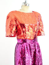 Arnold Scaasi Colorblock Sequin Jumpsuit Suit arcadeshops.com