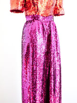 Arnold Scaasi Colorblock Sequin Jumpsuit Suit arcadeshops.com