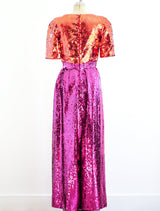 Arnold Scaasi Colorblock Sequin Jumpsuit Suit arcadeshops.com