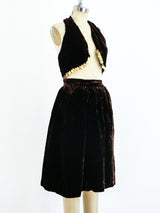 Adolfo Velvet Coin Fringed Ensemble Suit arcadeshops.com