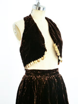 Adolfo Velvet Coin Fringed Ensemble Suit arcadeshops.com