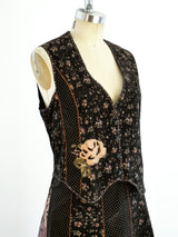 1970's Roberto Cavalli Printed Suede Ensemble Suit arcadeshops.com