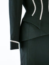 Thierry Mugler Rhinestone Trimmed Skirt Ensemble Suit arcadeshops.com