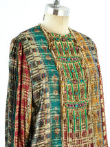 Oscar de la Renta Embellished Metallic Blouse Top arcadeshops.com