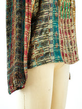 Oscar de la Renta Embellished Metallic Blouse Top arcadeshops.com