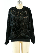 Devore Velvet Floral Sweatshirt Top arcadeshops.com