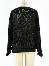Devore Velvet Floral Sweatshirt Top arcadeshops.com