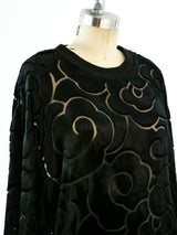 Devore Velvet Floral Sweatshirt Top arcadeshops.com