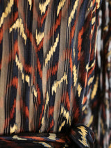Ikat Print Silk Chiffon Blouse Top arcadeshops.com