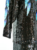 Halston Feather Sequined Ensemble Suit arcadeshops.com