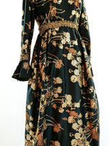 Metallic Floral Brocade Gown Dress arcadeshops.com