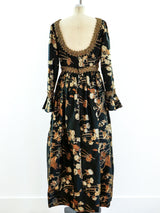 Metallic Floral Brocade Gown Dress arcadeshops.com