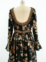 Metallic Floral Brocade Gown Dress arcadeshops.com