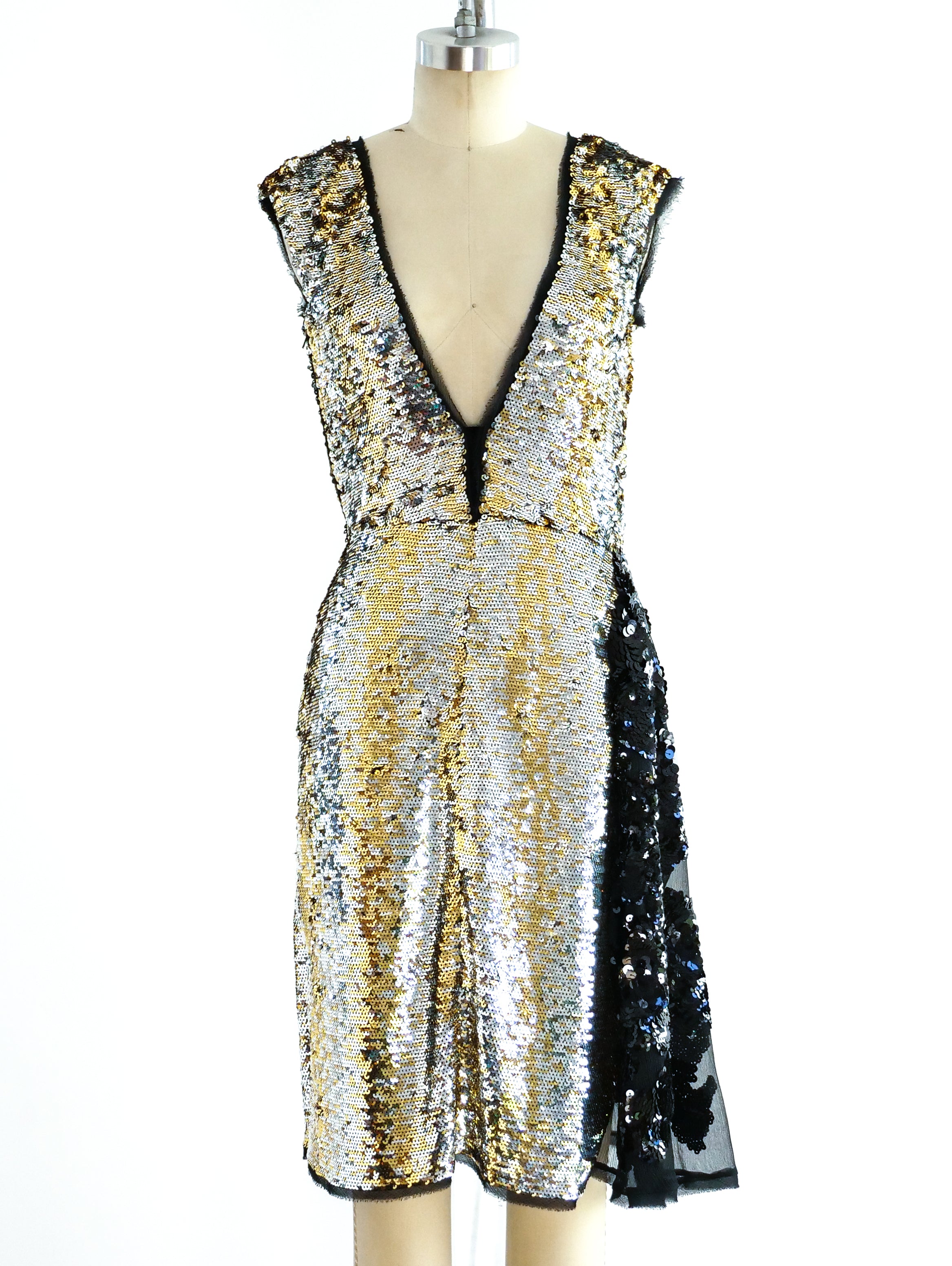 Prada Silver and Gold Sequin Dress Prada Silver and Gold Sequin Dress