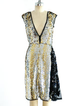 Prada Silver and Gold Sequin Dress Dress arcadeshops.com
