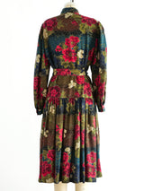 Ungaro Muted Floral Peasant Dress Dress arcadeshops.com