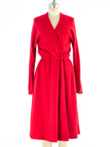Halston Red Cashmere Wrap Dress Dress arcadeshops.com