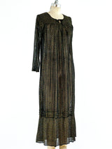 Bohemian Black and Gold Knit Dress Dress arcadeshops.com