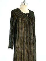 Bohemian Black and Gold Knit Dress Dress arcadeshops.com