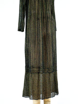 Bohemian Black and Gold Knit Dress Dress arcadeshops.com