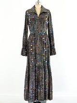 Geometric Printed Sequin Maxi Dress Dress arcadeshops.com