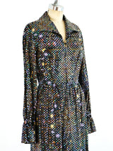 Geometric Printed Sequin Maxi Dress Dress arcadeshops.com