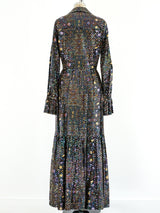 Geometric Printed Sequin Maxi Dress Dress arcadeshops.com