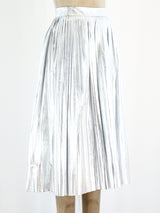 Gucci Pleated Silver Leather Skirt Bottom arcadeshops.com