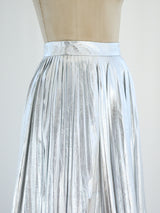Gucci Pleated Silver Leather Skirt Bottom arcadeshops.com